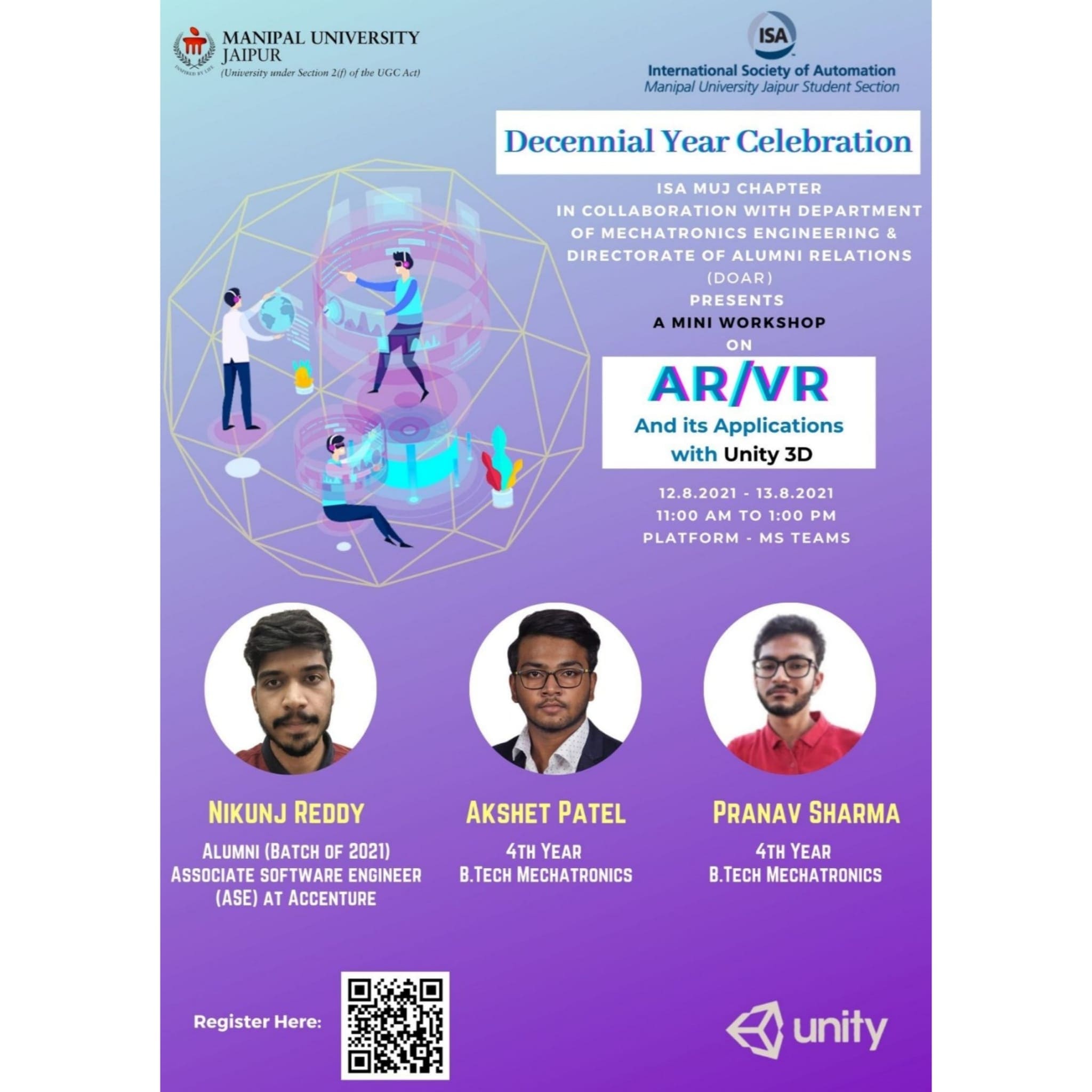 Mini Workshop on AR/VR certificate or poster