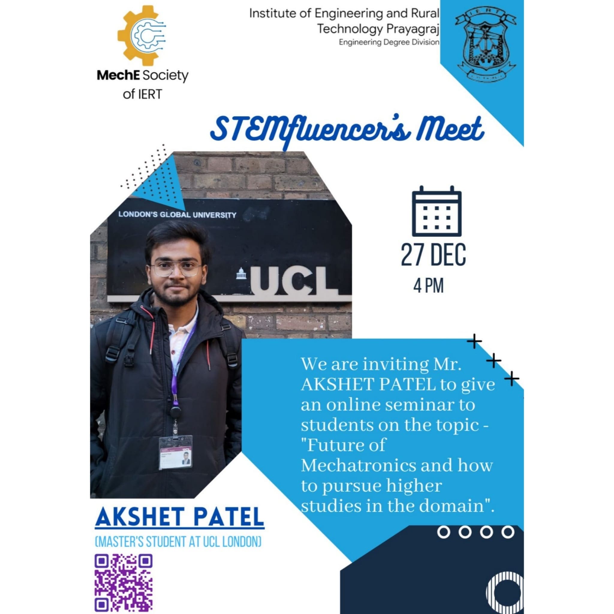 Invited talk Future of Mechatronics with MechE Society of IERT