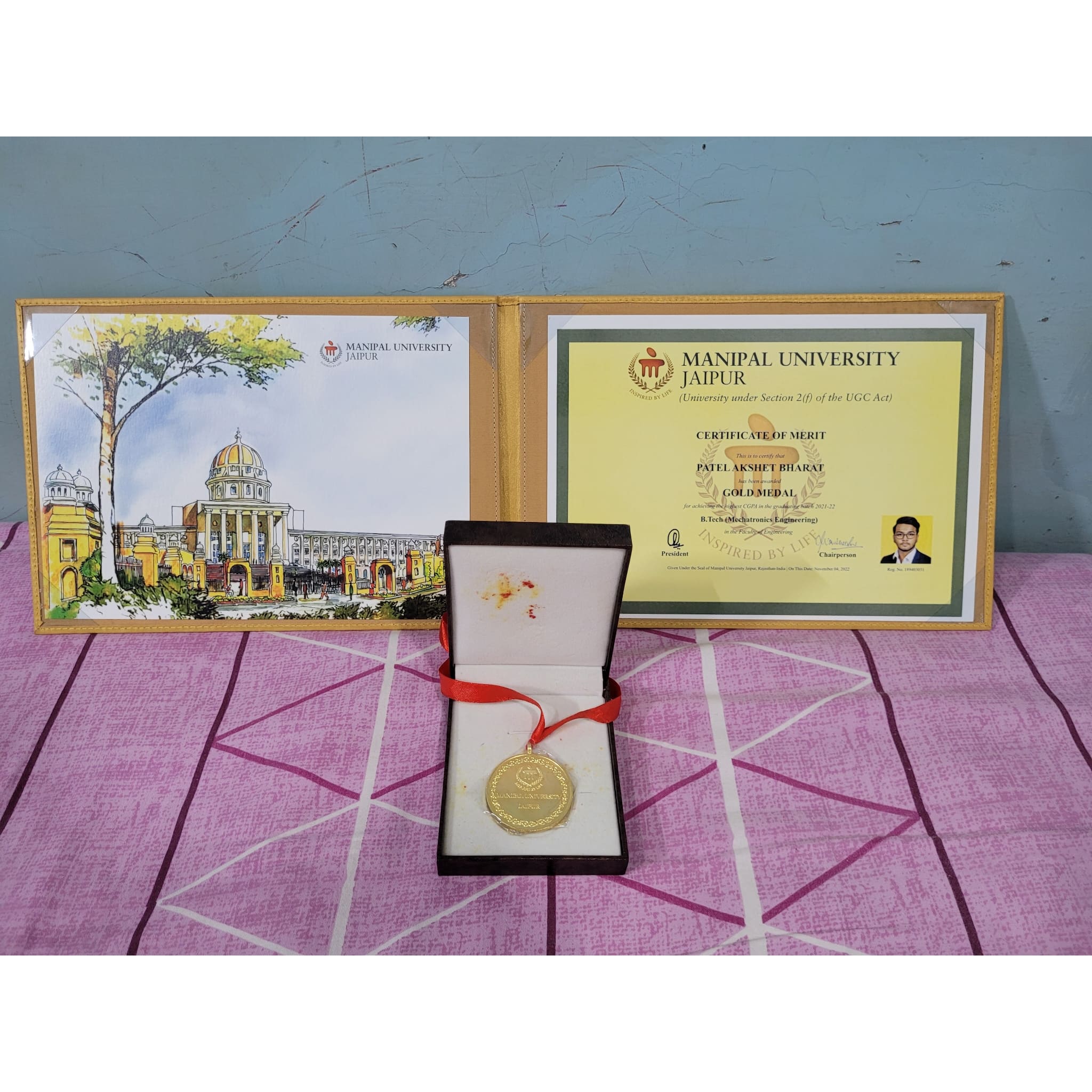 Gold Medallist award Department of Mechatronics Engineering MUJ