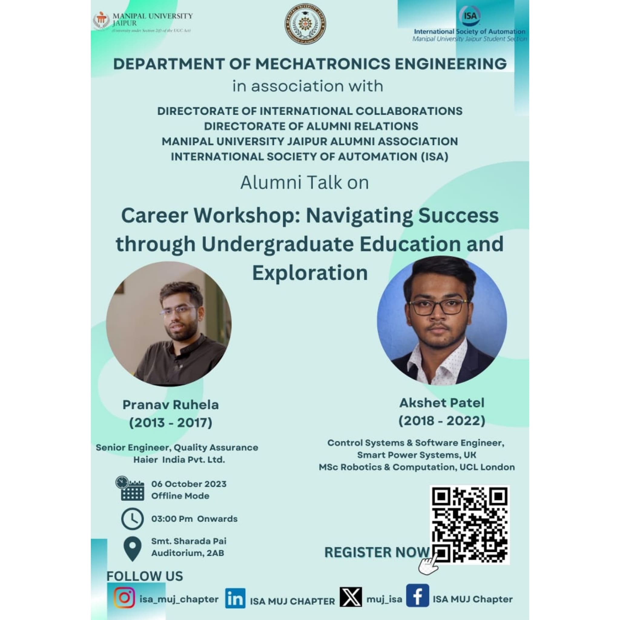 Guest speaker appearance at Manipal University Jaipur