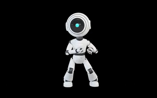 Animated scene of Akshet Patel in a robotics workspace
